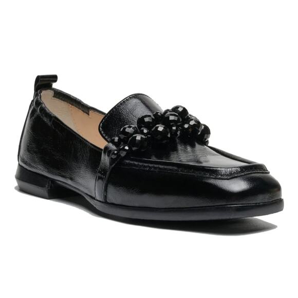 Homers Superluxe Wrinkle Patent Leather Slip On Loafers Size 7 Sleek Black - Picture 1 of 3